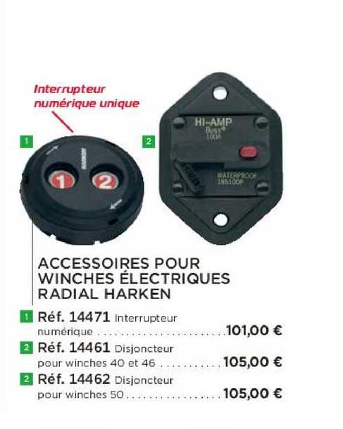 accessoires pour winches électriques radial harken