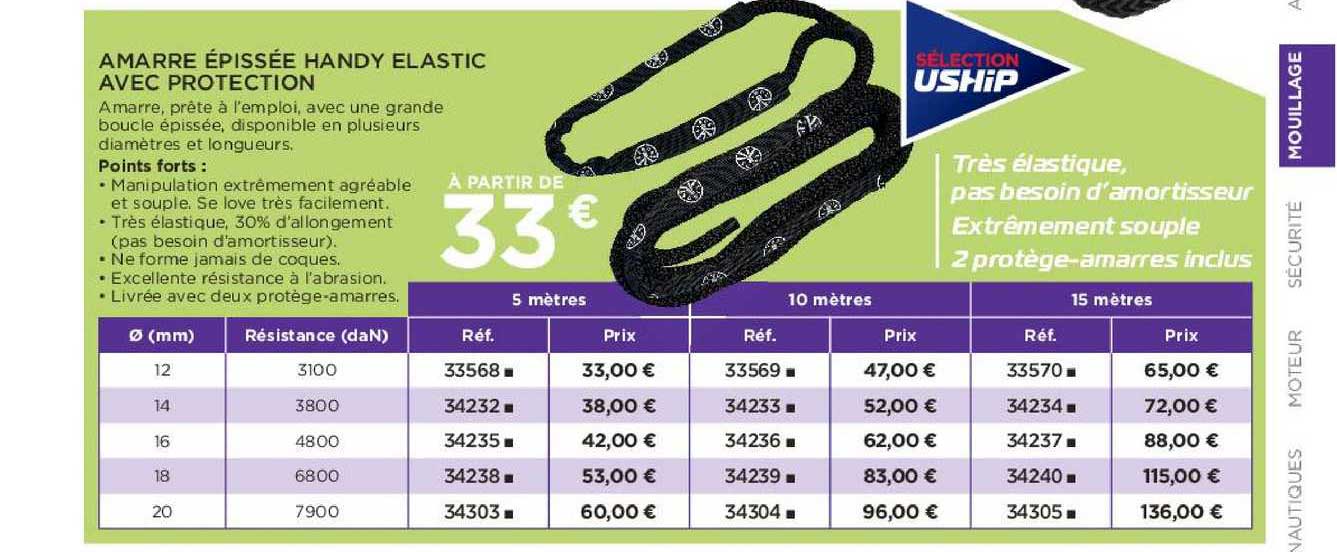 amarre épissée handy elastic avec protection