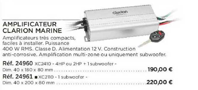 amplificateur clarion marine
