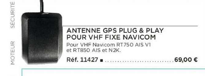 antenne gps plug & play pour vhf fixe navicom