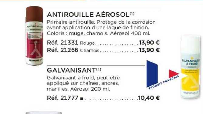 antirouille aérosol galvanisant