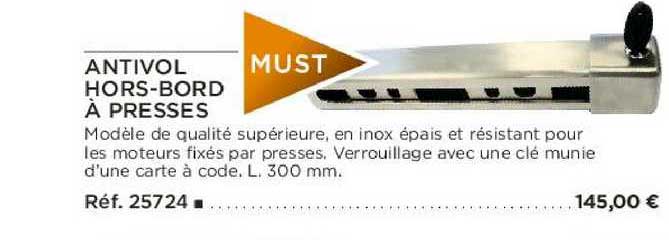 antivol hors-bord à presses