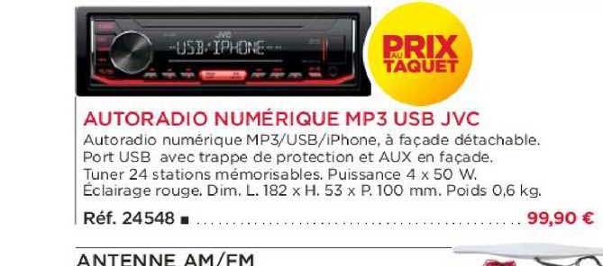 autoradio numérique mp3 usb jvc