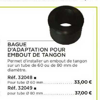 bague d'adaptation pour embout de tangon