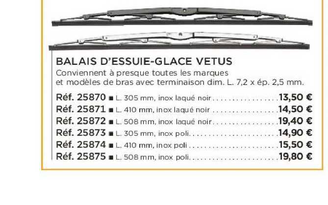 balais d'essuie-glace vetus