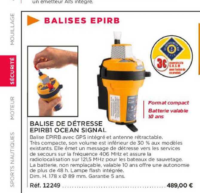 balise de détresse epirb1 ocean signal