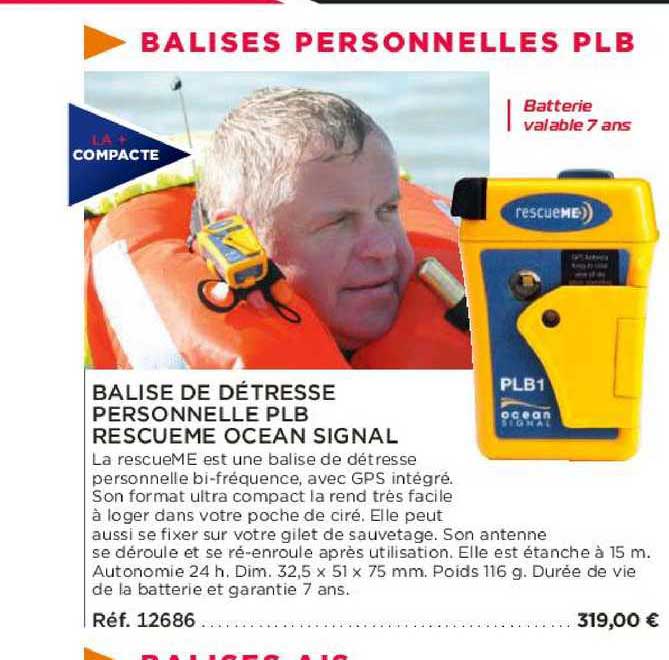 balise de détresse personnelle plb rescueme ocean signal