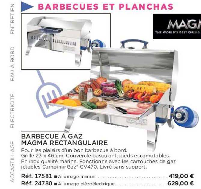 barbecue à gaz magma rectangulaire