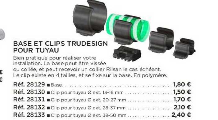 base et clips trudesign pour tuyau