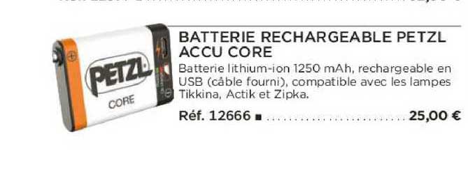 batterie rechargeable petzl accu core