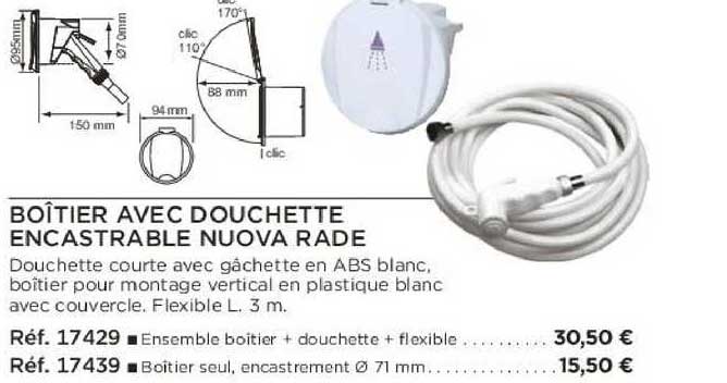 boîtier avec douchette encastrable nuova rade