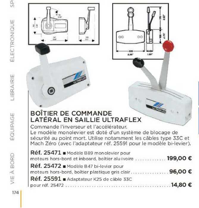 boîtier de commande latéral en saillie ultraflex