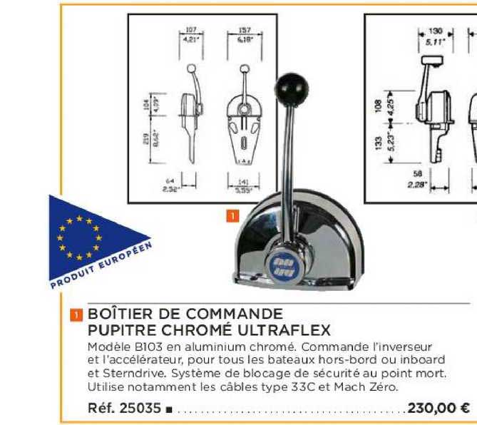 boîtier de commande pupitre chromé ultraflex