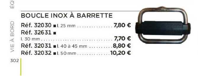 boucle inox à barrette