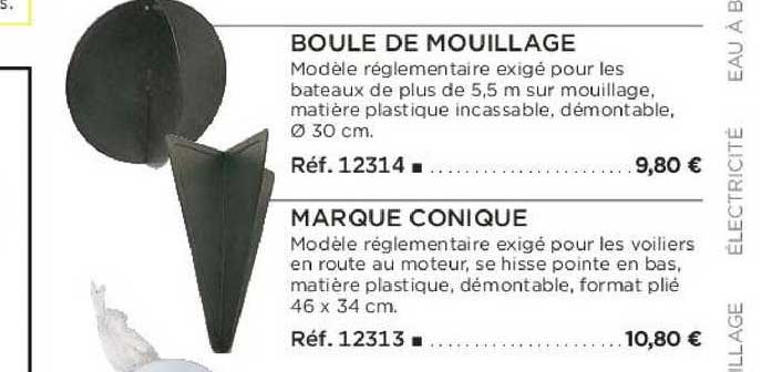 boule de mouillage marque conique