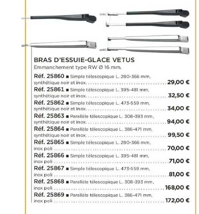 bras d'essuie-glace vetus