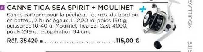 canne tica sea spirit + moulinet