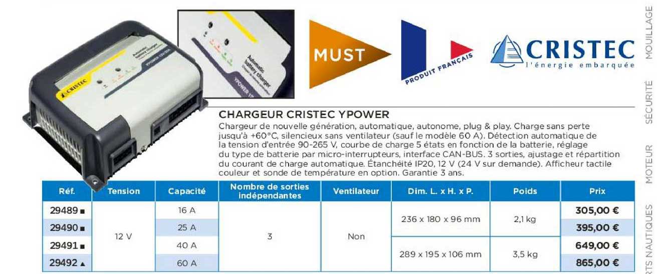 chargeur cristec ypower