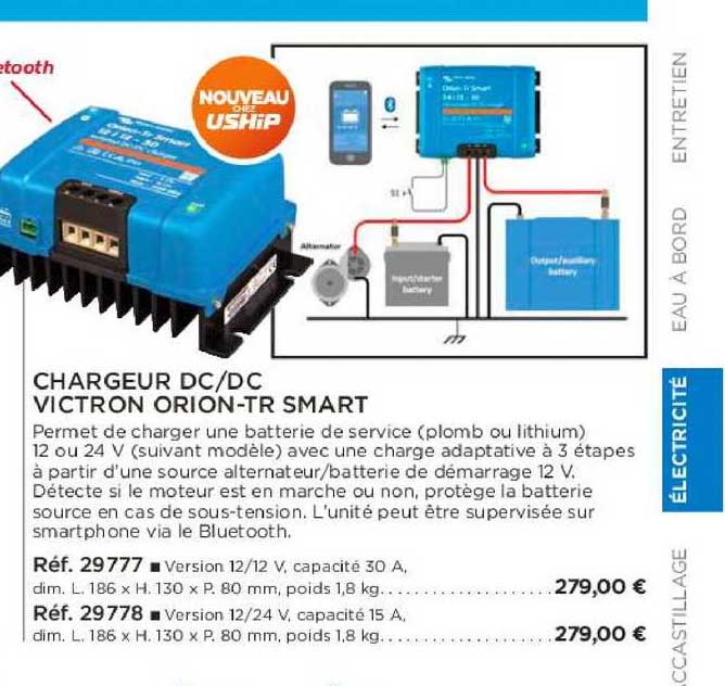 chargeur dc dc victron orion-tr smart