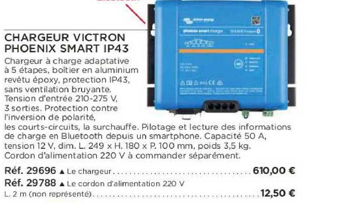 chargeur victron phoenix smart ip43