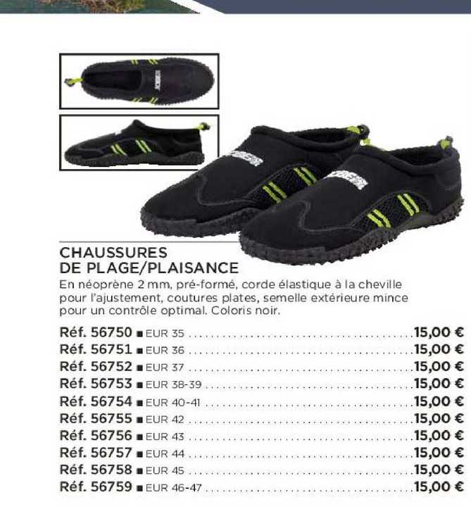 chaussures de plage plaisance