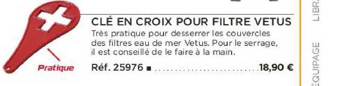clé en croix pour filtre vetus