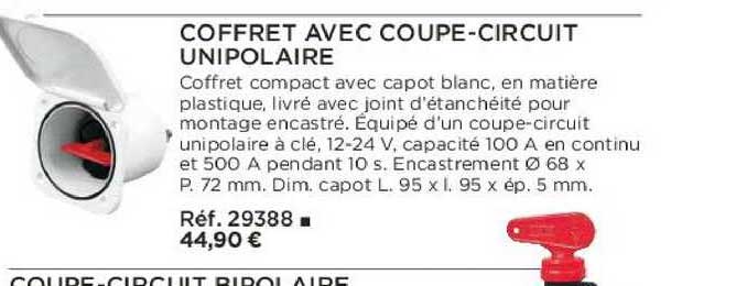 coffret avec coupe-circuit unipolaire