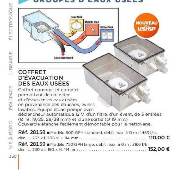 coffret d'évacuation des eaux usées