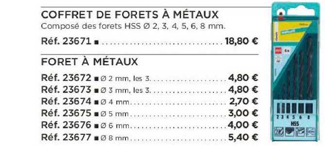 coffret de forets à métaux foret à métaux