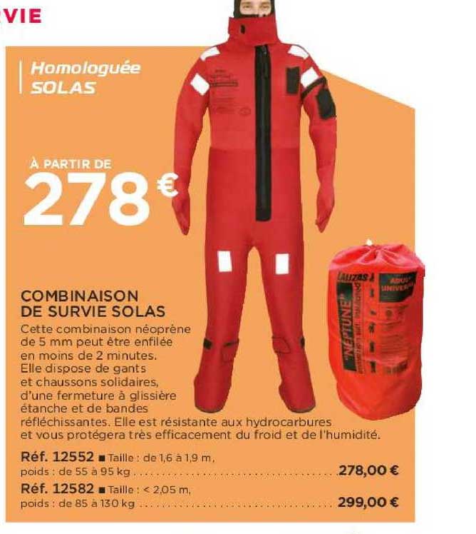 combinaison de survie solas