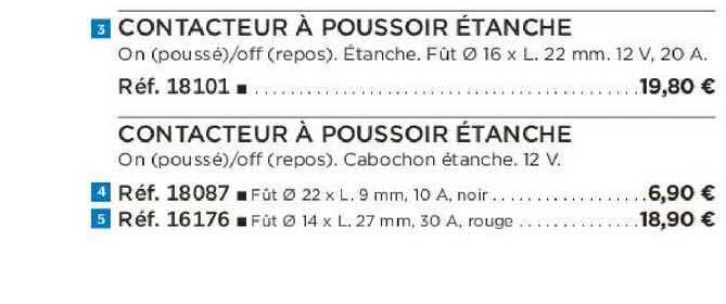 contacteur à poussoir étanche contacteur à poussoir étanche