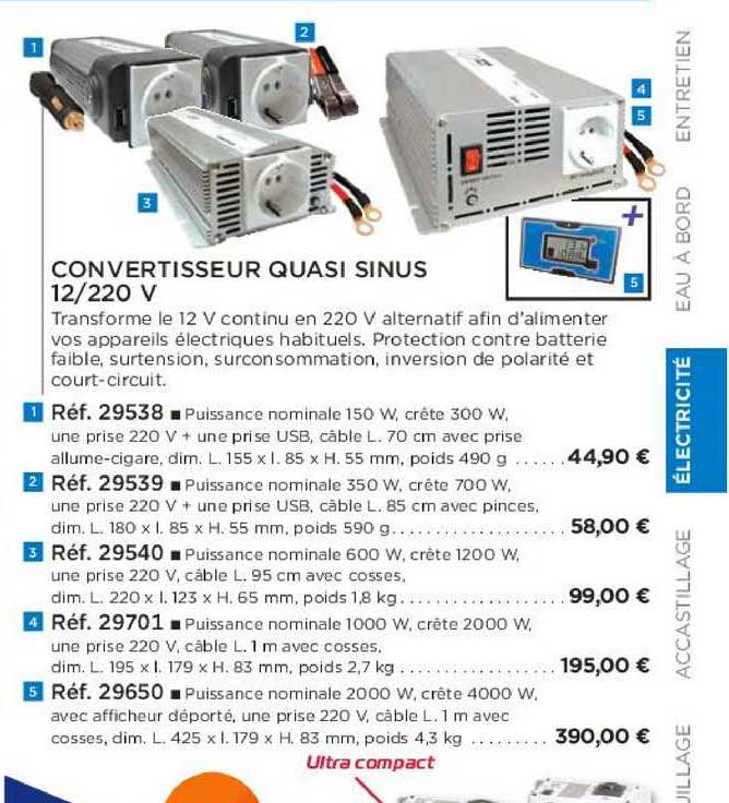 convertisseur quasi sinus 12-220 v