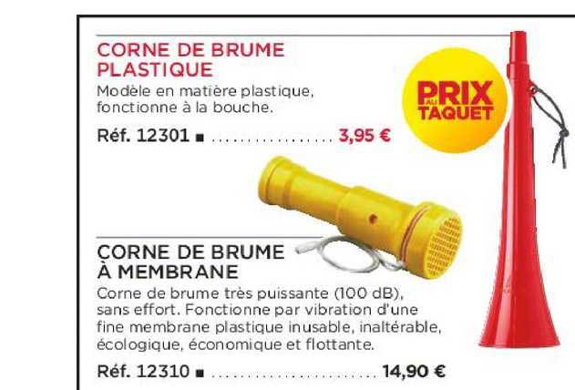 corne de brume plastique corne de brume à membrane