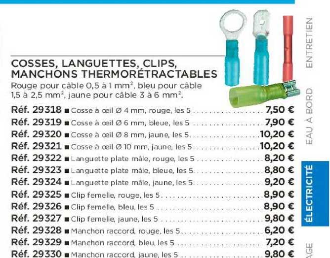 Cosses, Languettes, Clips, Manchons Thermorétractables
