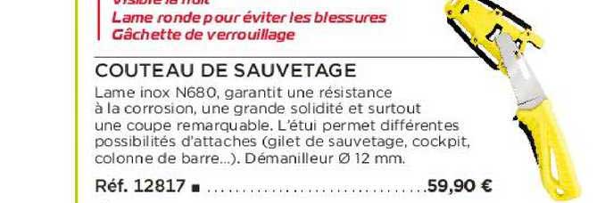 couteau de sauvetage