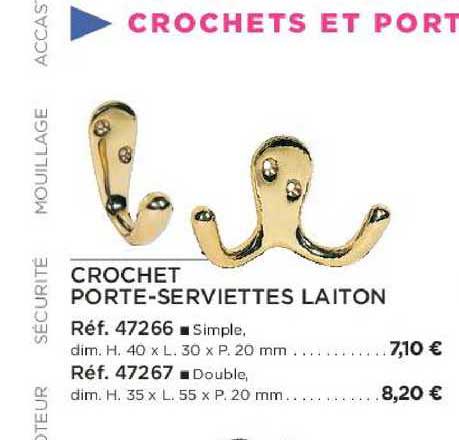 crochet porte-serviettes laiton