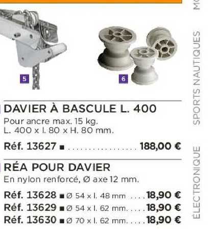 davier à bascule l. 400 réa pour davier