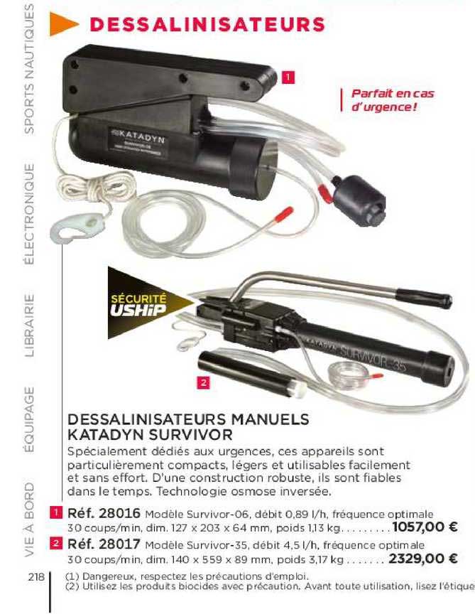 Dessalinisateurs Manuels Katadyn Survivor