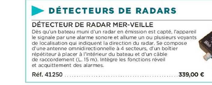 détecteur de radar mer-veille