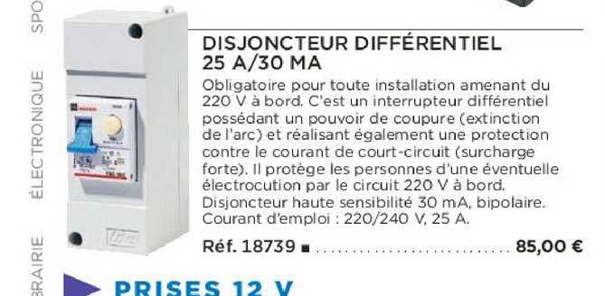 disjoncteur différentiel 25 a-30 ma