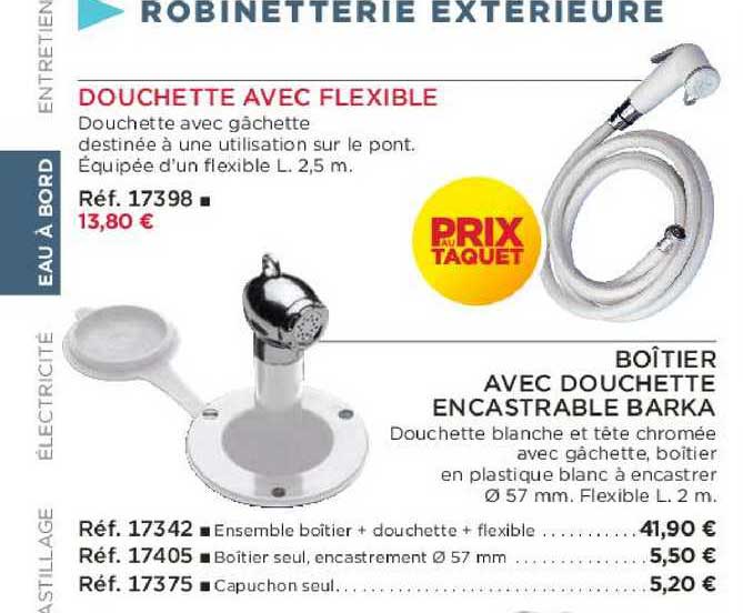 douchette avec flexible boîtier avec douchette encastrable barka