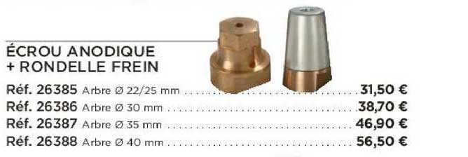 écrou anodique + rondelle frein