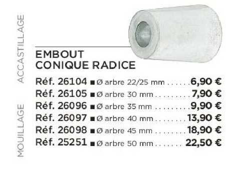 embout conique radice