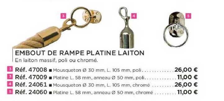 Embout De Rampe Platine Laiton