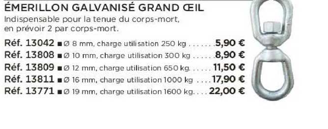 émerillon galvanisé grand œil