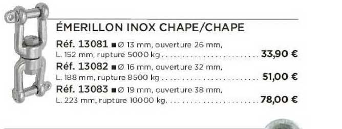 émerillon inox chape chape