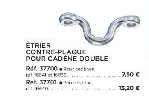 étrier contre-plaque pour cadène double