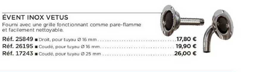 évent inox vetus