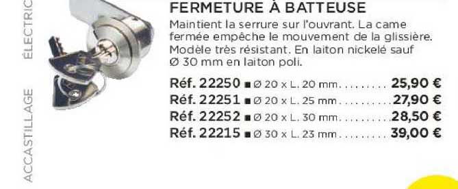 fermeture à batteuse