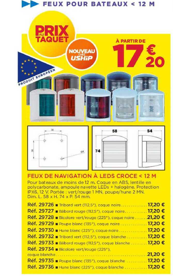 feux de navigation à leds croce < 12 m